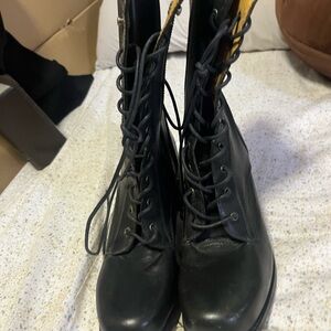 Frye Black Leather Moto Boots